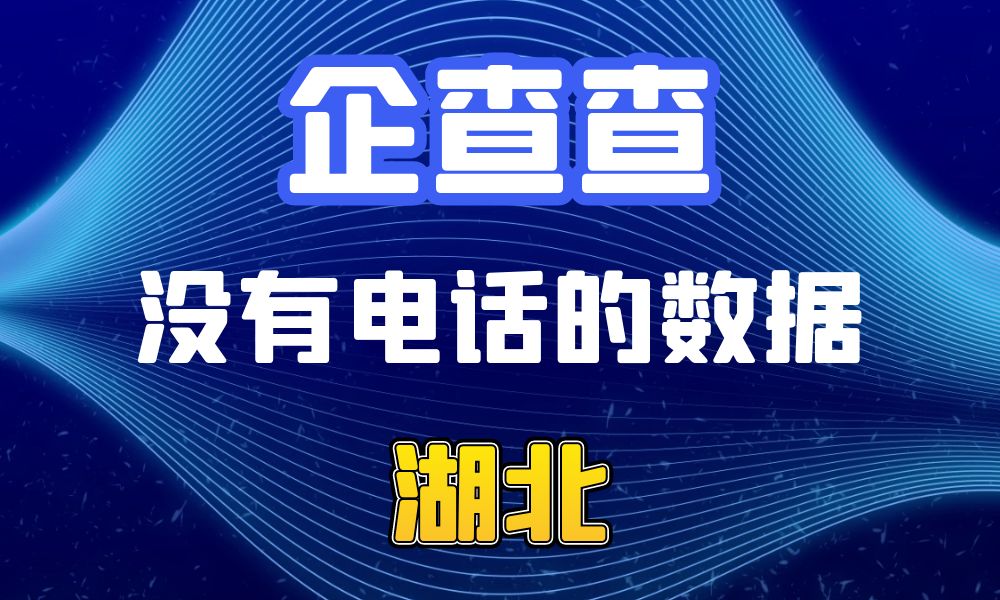 企查查没有电话的企业法人数据-数据大集网可以查-湖北省-数据大集